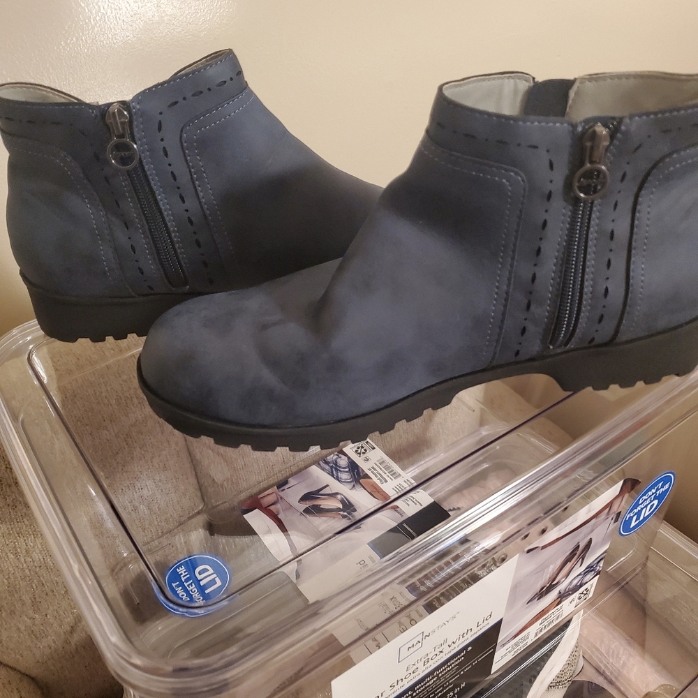 Stylish Blue Ankle Booties